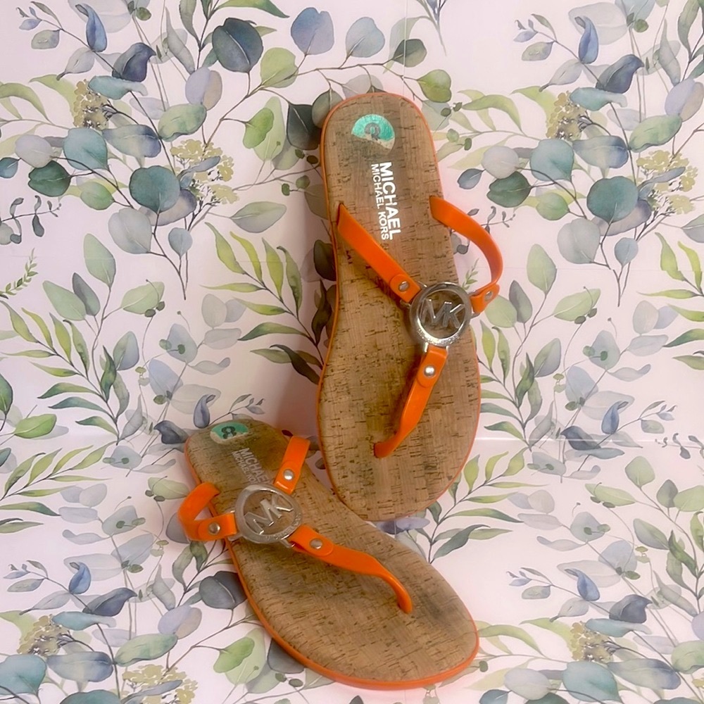 Michael Kors sandals cork and orange